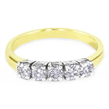 18ct Yellow Gold 0.50ct Five Diamond Eternity Ring
