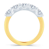 18ct Yellow Gold And Platinum 0.75ct Round Brilliant Cut Diamond Half Eternity Ring