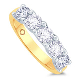 18ct Yellow Gold And Platinum 0.75ct Round Brilliant Cut Diamond Half Eternity Ring