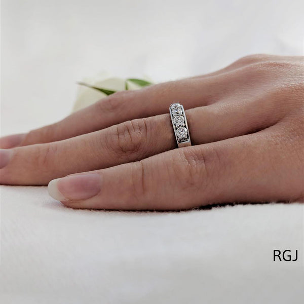 The Windsor Court Platinum 0.56ct Round Brilliant Cut Diamond Half Eternity Ring