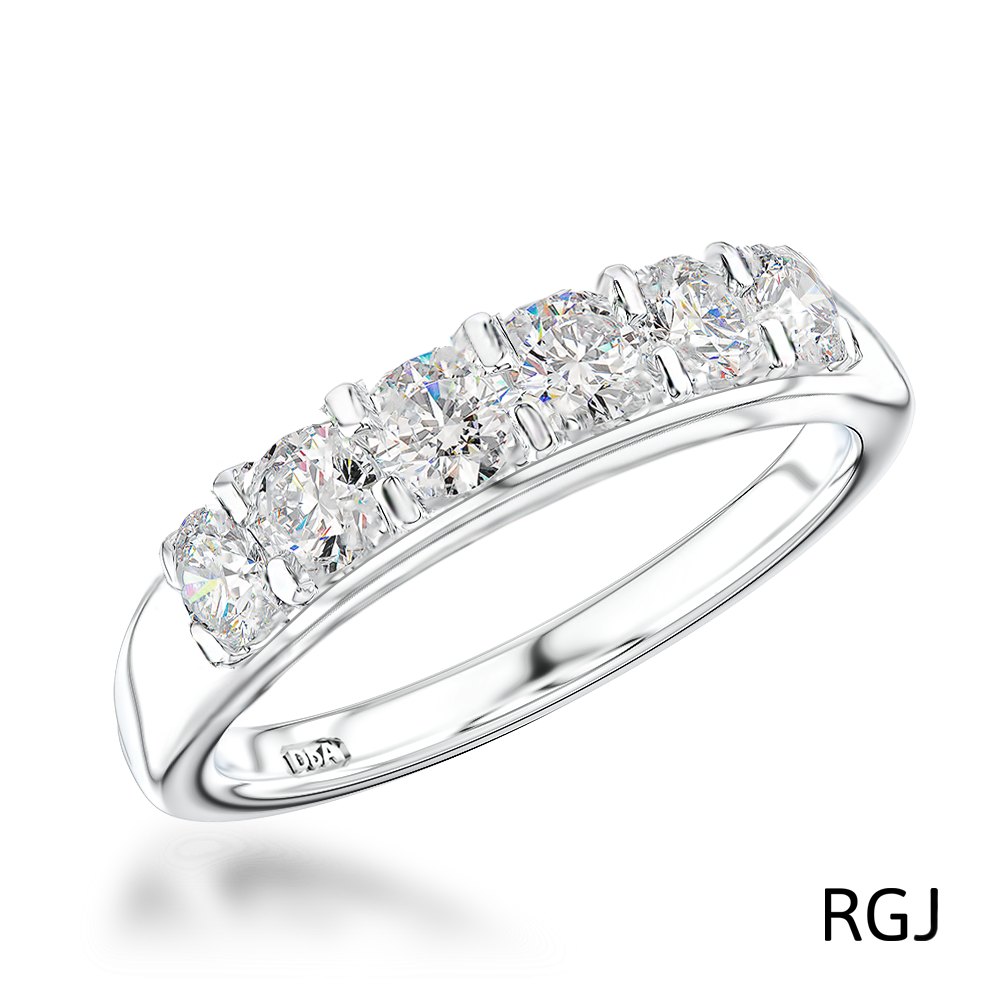 The Windsor Court Platinum 0.56ct Round Brilliant Cut Diamond Half Eternity Ring