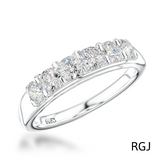 The Windsor Court Platinum 0.56ct Round Brilliant Cut Diamond Half Eternity Ring