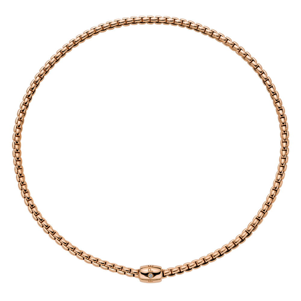 FOPE 18ct Rose Gold Eka Flex-It Diamond Necklace 07F01CX_BB_R_XRX
