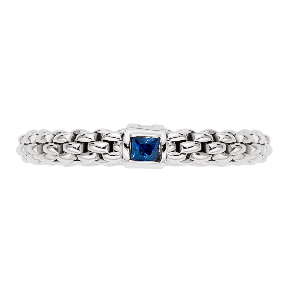 FOPE 18ct White Gold Souls Blue Sapphire Ring 09E08AX_B2_B_XBX