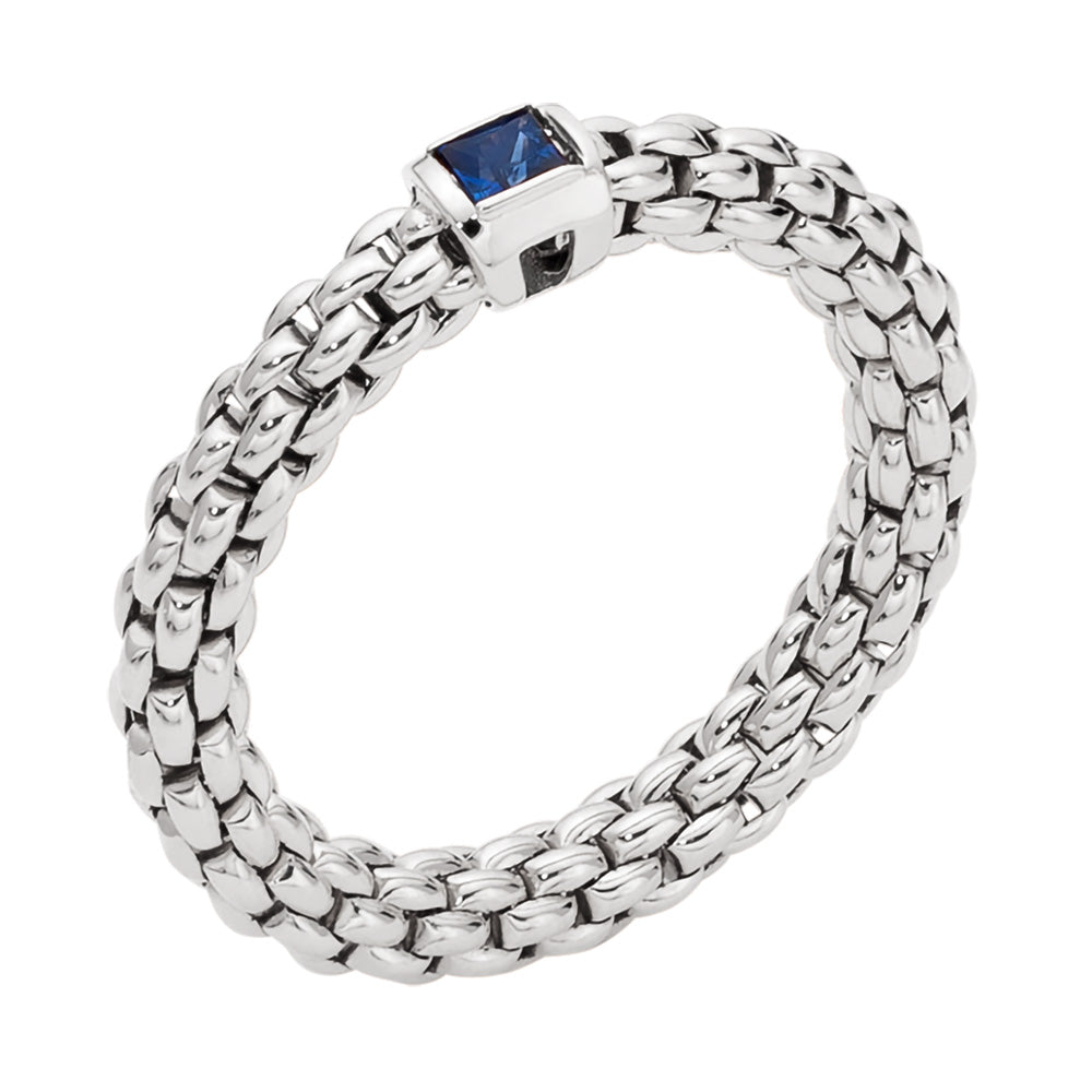 FOPE 18ct White Gold Souls Blue Sapphire Ring 09E08AX_B2_B_XBX
