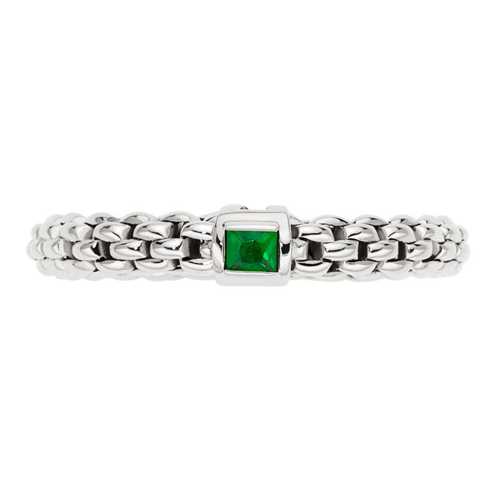 FOPE 18ct White Gold Souls Emerald Ring 09E08AX_B6_B_XBX