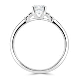 The Cornflower Platinum 0.38ct Round Brilliant Cut Diamond Solitaire Engagement Ring With 0.03ct Diamond Set Shoulders