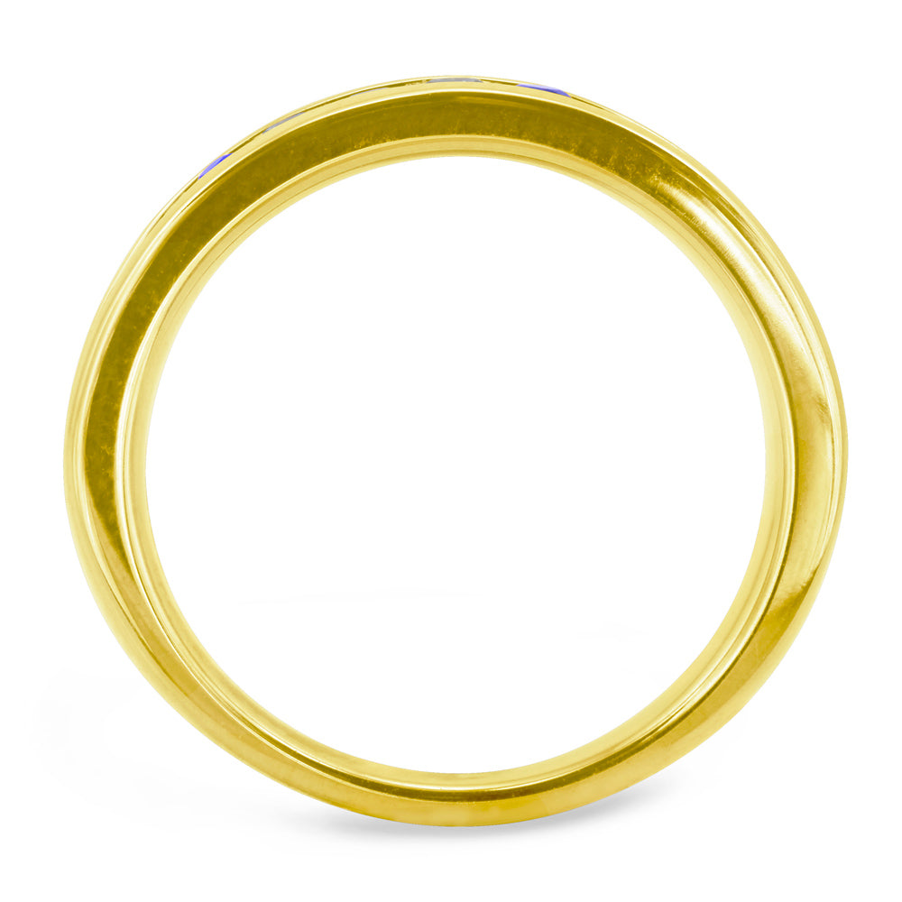 18ct Yellow Gold 0.50ct Sapphire And Diamond Half Eternity Ring