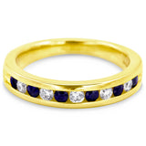 18ct Yellow Gold 0.50ct Sapphire And Diamond Half Eternity Ring