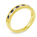 18ct Yellow Gold 0.50ct Sapphire And Diamond Half Eternity Ring