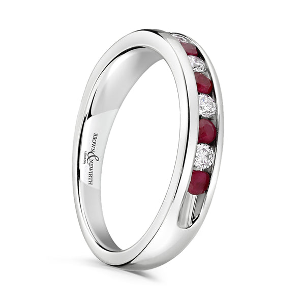 18ct White Gold Ruby and Diamond Eternity Ring