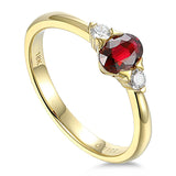 18ct Yellow Gold 0.60ct Oval Cut Ruby And 0.13ct Round Brilliant Cut Diamond Three Stone Ring