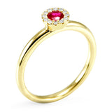 The Poppy 18ct Yellow Gold 0.18ct Ruby And 0.07ct Diamond Ring