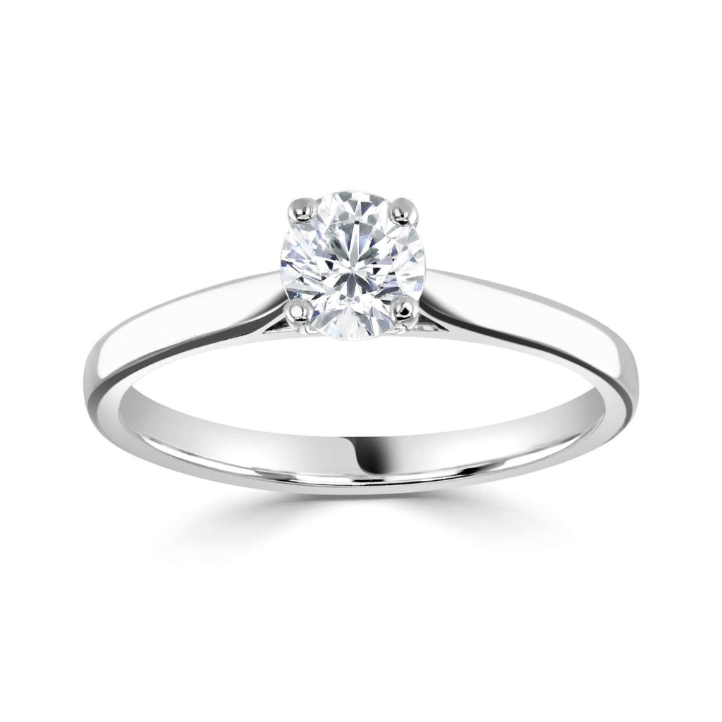 Platinum 0.70ct Round Brilliant Cut Laboratory Grown Diamond Solitaire Four Claw Engagement Ring