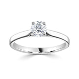 Platinum 0.70ct Round Brilliant Cut Laboratory Grown Diamond Solitaire Four Claw Engagement Ring