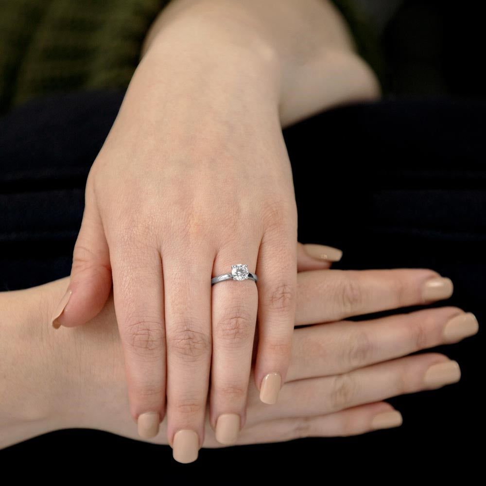 Platinum 0.70ct Round Brilliant Cut Laboratory Grown Diamond Solitaire Four Claw Engagement Ring