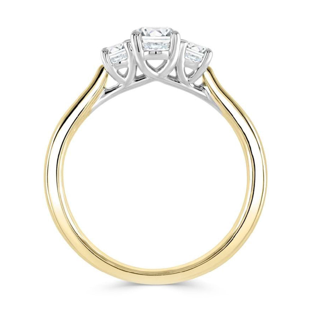 9ct Yellow Gold 2.00ct Oval Cut Laboratory Grown Diamond Three Stone Engagement Ring