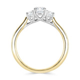 9ct Yellow Gold 2.00ct Oval Cut Laboratory Grown Diamond Three Stone Engagement Ring
