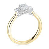 9ct Yellow Gold 2.00ct Oval Cut Laboratory Grown Diamond Three Stone Engagement Ring