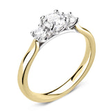 9ct Yellow Gold 2.40ct Round Brilliant Cut Laboratory Grown Diamond Three Stone Engagement Ring