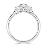 Platinum 2.00ct Oval Cut Laboratory Grown Diamond Three Stone Engagement Ring
