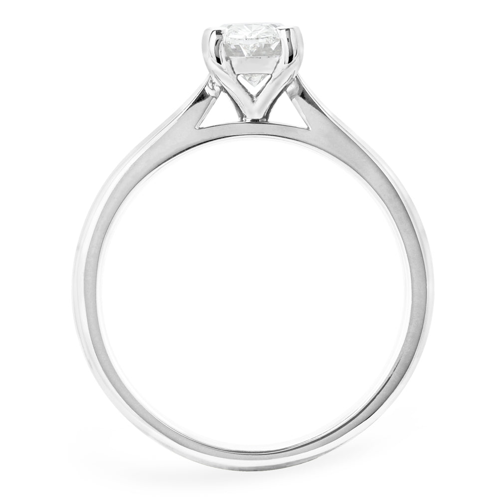 The Oval Cut Four Claw Platinum Laboratory Grown Diamond Solitaire Engagement Ring