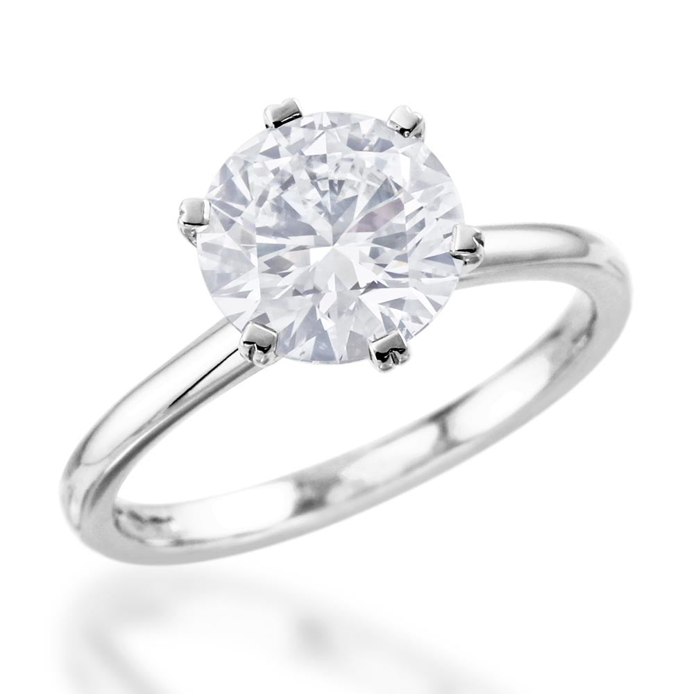 Platinum 1.50ct Round Brilliant Cut Laboratory Grown Diamond Solitaire Six Claw Engagement Ring