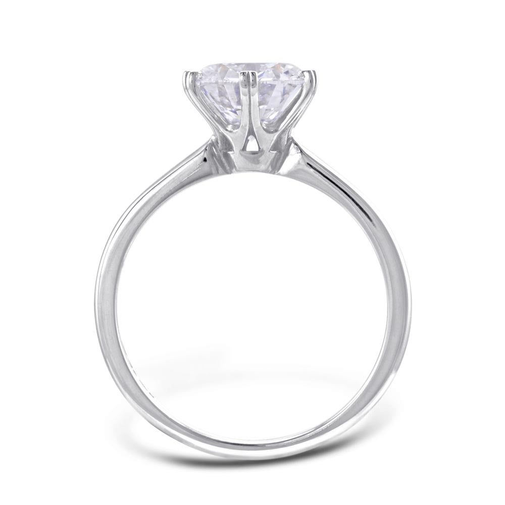 Platinum 1.50ct Round Brilliant Cut Laboratory Grown Diamond Solitaire Six Claw Engagement Ring
