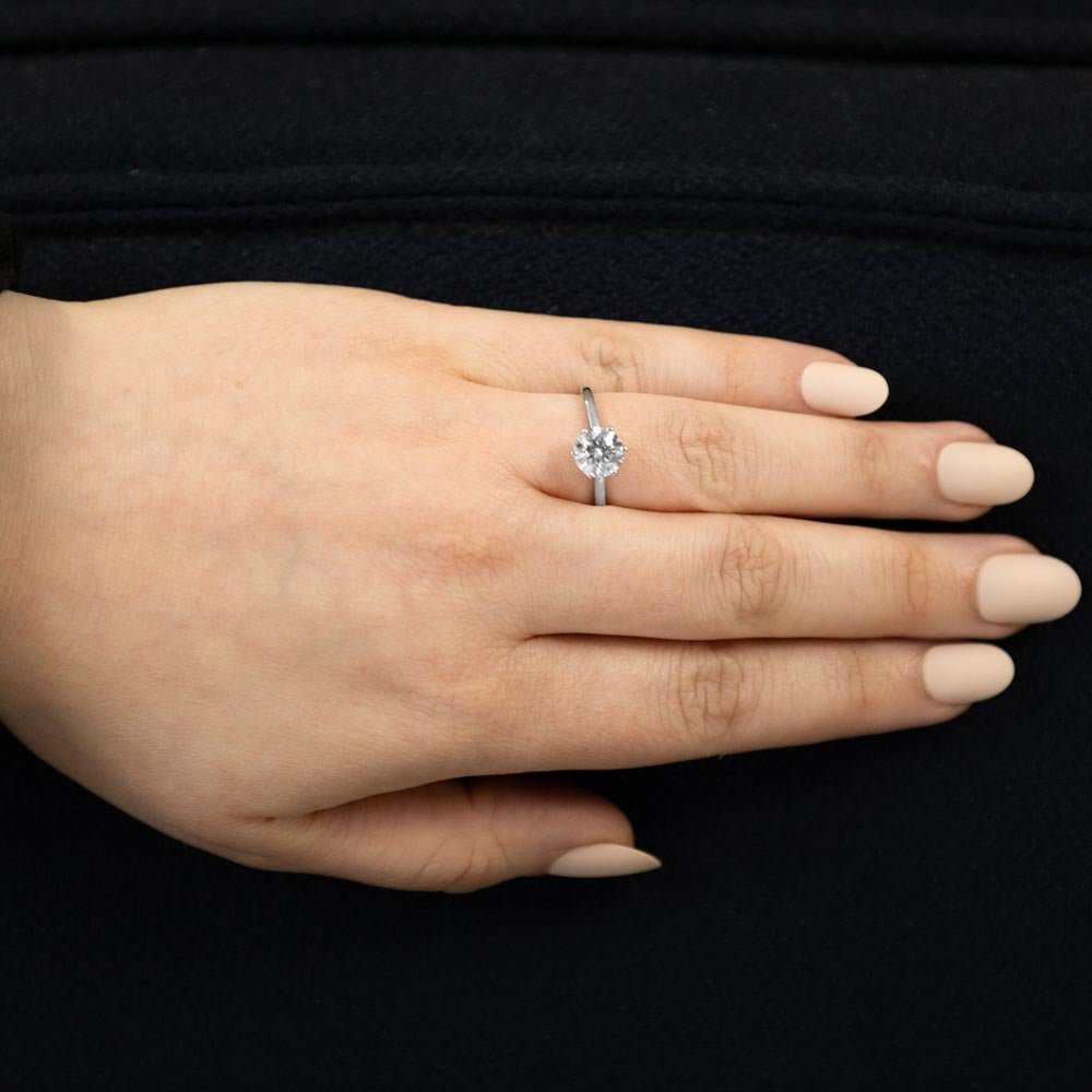 Platinum 1.50ct Round Brilliant Cut Laboratory Grown Diamond Solitaire Six Claw Engagement Ring