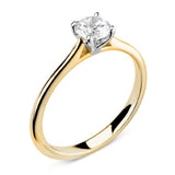 9ct Yellow Gold 1.00ct Round Brilliant Cut Laboratory Grown Diamond Solitaire Four Claw Engagement Ring