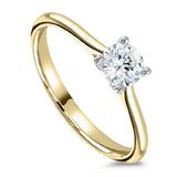 9ct Yellow Gold 1.00ct Round Brilliant Cut Laboratory Grown Diamond Solitaire Four Claw Engagement Ring