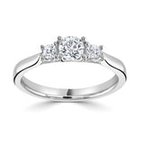 Platinum 1.66ct Round Brilliant Cut Laboratory Grown Diamond Three Stone Engagement Ring