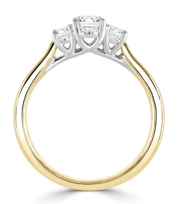 9ct Yellow Gold 2.01ct Oval Cut Laboratory Grown Diamond Three Stone Engagement Ring