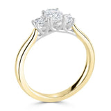 9ct Yellow Gold 2.00ct Oval Cut Laboratory Grown Diamond Three Stone Engagement Ring