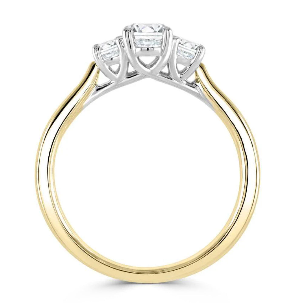9ct Yellow Gold 2.01ct Oval Cut Laboratory Grown Diamond Three Stone Engagement Ring