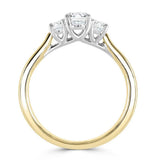 9ct Yellow Gold 2.01ct Oval Cut Laboratory Grown Diamond Three Stone Engagement Ring