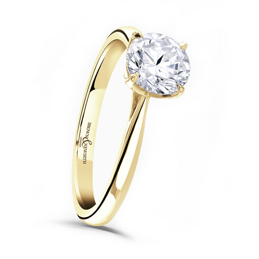 18ct Yellow Gold 1.51ct Round Brilliant Cut Laboratory Grown Diamond Solitaire Engagement Ring