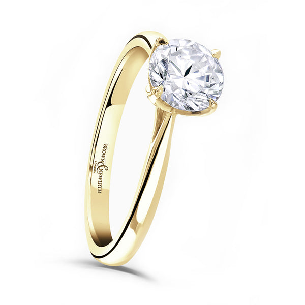 18ct Yellow Gold 1.51ct Round Brilliant Cut Laboratory Grown Diamond Solitaire Engagement Ring