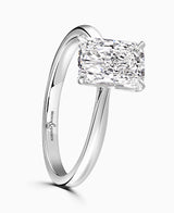 Platinum 1.57ct Radiant Cut Laboratory Grown Diamond Solitaire Engagement Ring