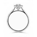Platinum 1.07ct Pear Cut And 0.14ct Laboratory Grown Diamond Halo Engagement Ring