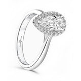 Platinum 1.07ct Pear Cut And 0.14ct Laboratory Grown Diamond Halo Engagement Ring