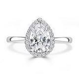 Platinum 1.07ct Pear Cut And 0.14ct Laboratory Grown Diamond Halo Engagement Ring
