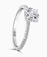 Platinum Laboratory Grown 1.54ct Round Brilliant Cut Diamond Solitaire Engagement Ring With 0.19ct Diamond Set Shoulders