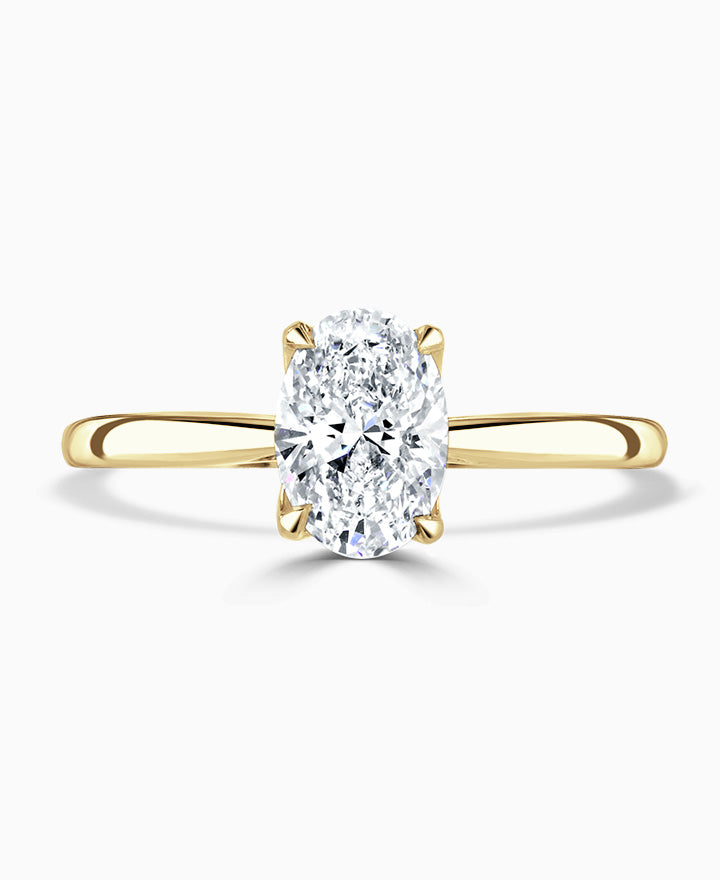 18ct Yellow Gold 2.09ct Oval Cut Laboratory Grown Diamond Solitaire Engagement Ring