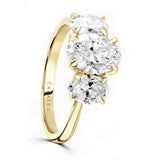 18ct Yellow Gold 1.94ct Oval Cut Laboratory Grown Diamond Three Stone Engagement Ring