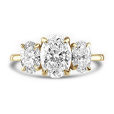 18ct Yellow Gold 1.94ct Oval Cut Laboratory Grown Diamond Three Stone Engagement Ring