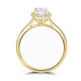 18ct Yellow Gold 1.51ct Oval Cut And 0.10ct Laboratory Grown Diamond Halo Engagement Ring