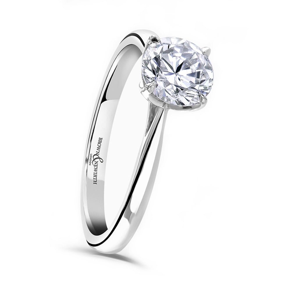 Platinum 1.00ct Round Brilliant Cut Laboratory Grown Diamond Solitaire Engagement Ring