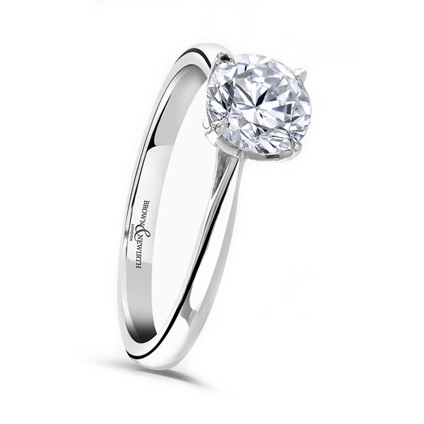 Platinum 1.00ct Round Brilliant Cut Laboratory Grown Diamond Solitaire Engagement Ring
