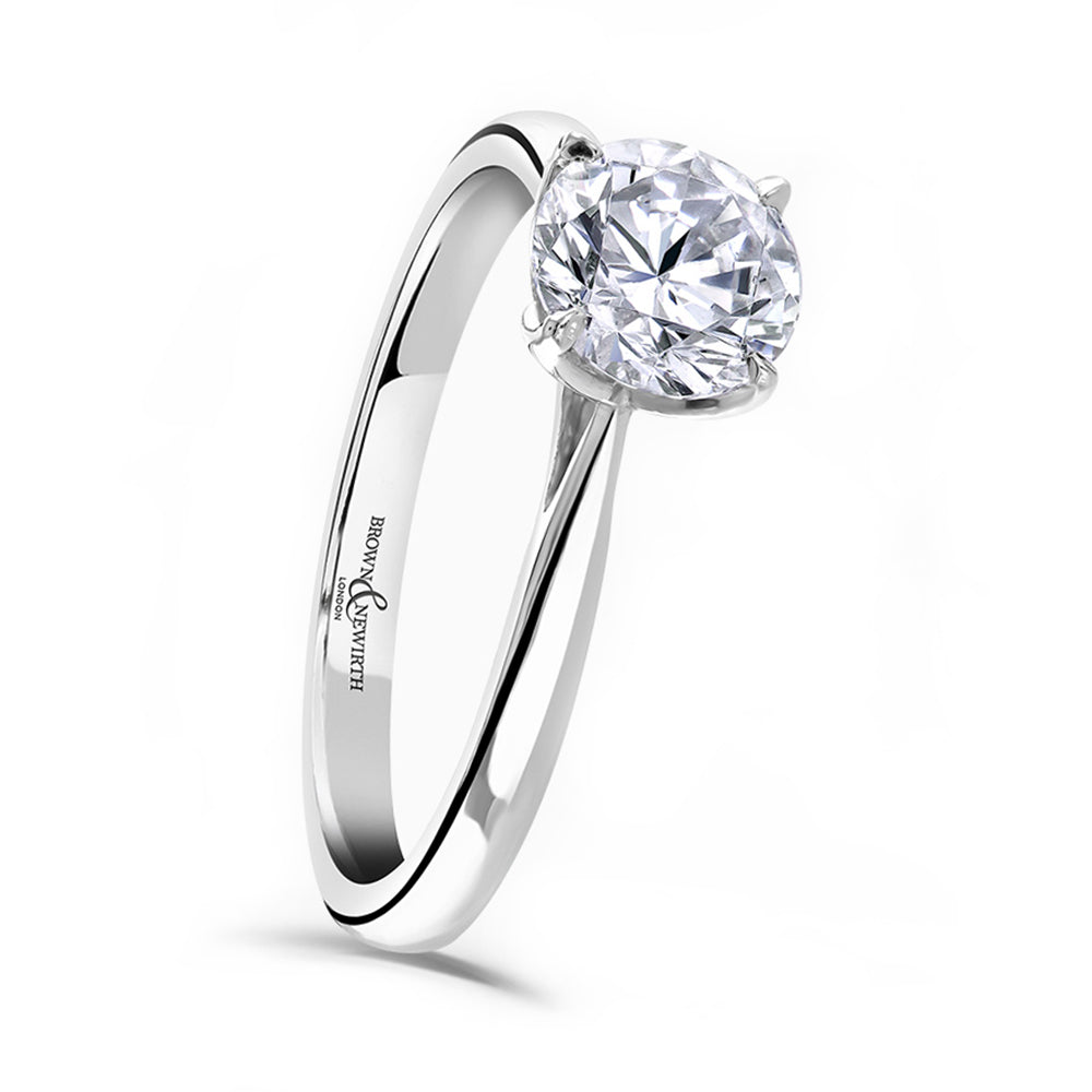 Platinum 2.03ct Round Brilliant Cut Laboratory Grown Diamond Solitaire Engagement Ring